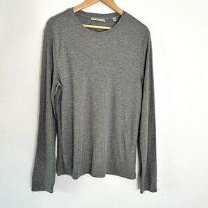 Vince Men’s Gray Long Sleeve Top Ribbed L